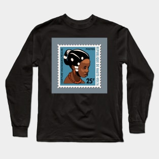 1972 postage stamp Native Girl of Burkina Faso Long Sleeve T-Shirt